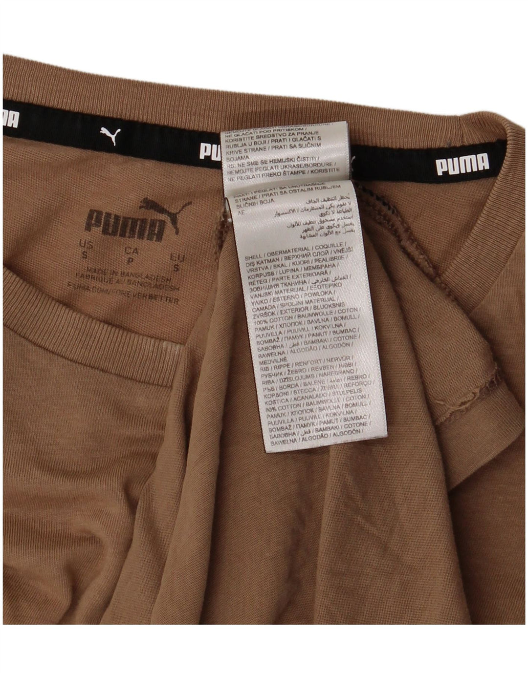 T-shirt grafica da uomo Puma Top piccola in cotone marrone