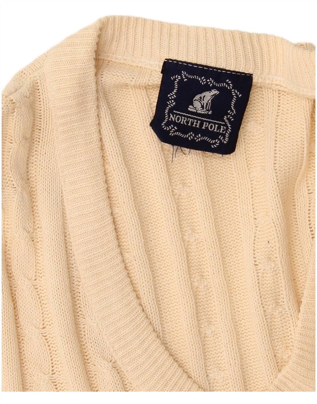 Maglione maglione con scollo a V da uomo North Pole Beige medio