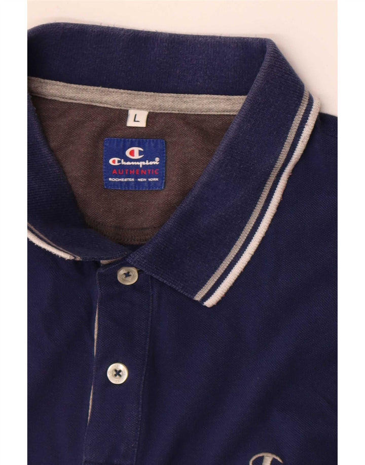 Polo da uomo Champion a righe grandi blu navy