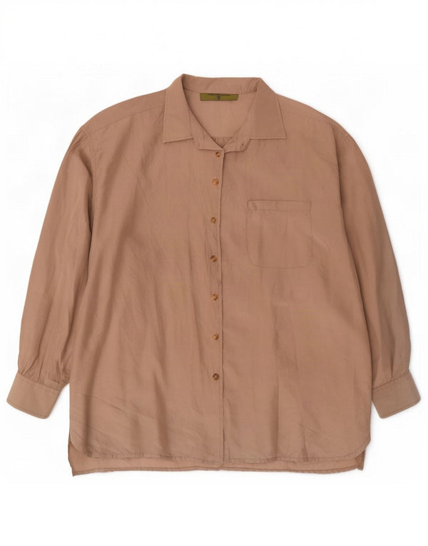Camicia oversize lunga da donna vintage IT 44 Beige medio