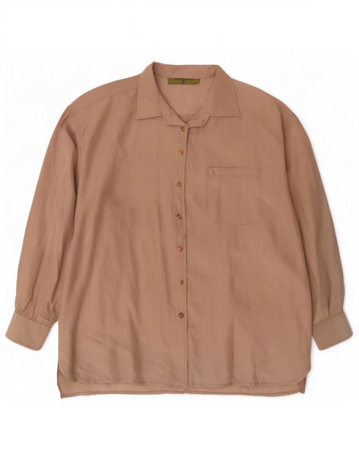 Camicia oversize lunga da donna vintage IT 44 Beige medio
