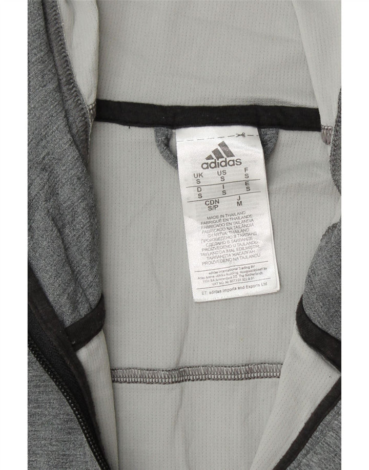 Maglione con cappuccio e zip grafica ADIDAS da uomo Climacool piccolo grigio a blocchi di colore