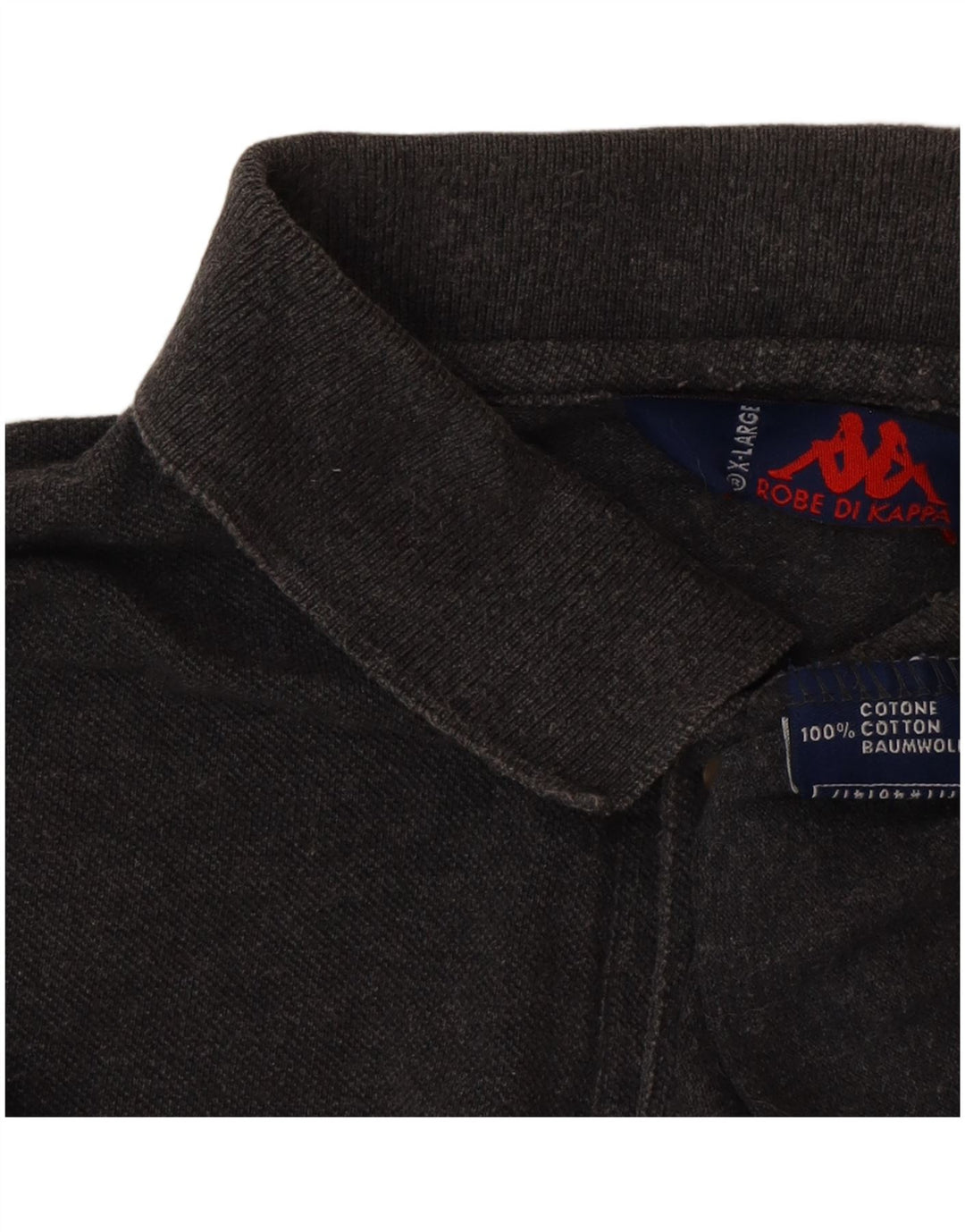 Polo Kappa Uomo Manica Lunga XL Cotone Grigio