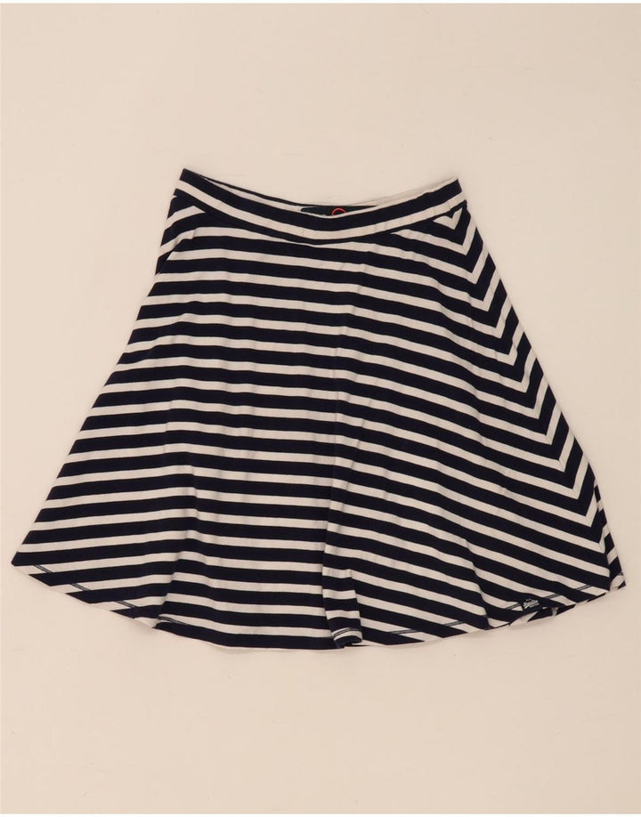 Gonna a trapezio da donna Superdry media W28 cotone a righe blu navy