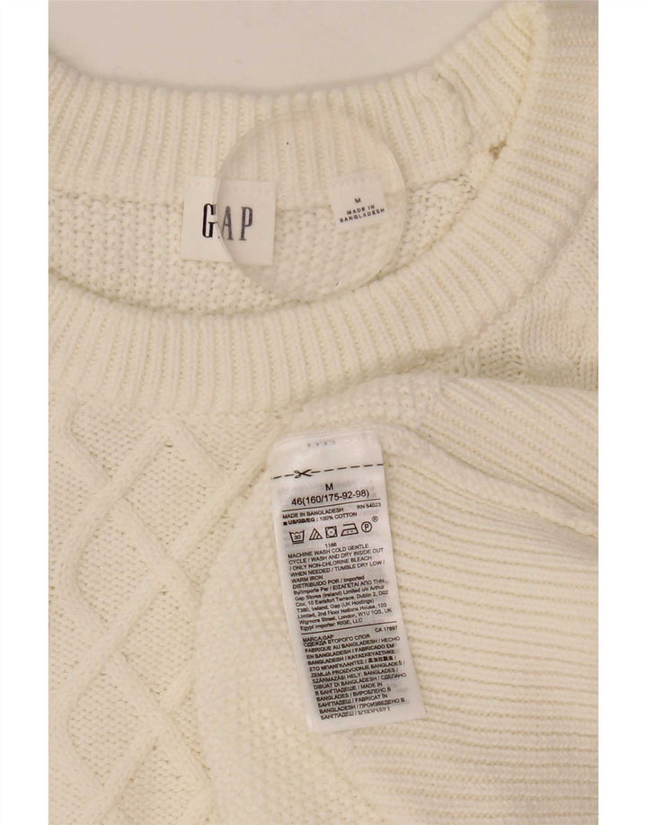 Maglione maglione girocollo da donna Gap UK 14 cotone bianco medio