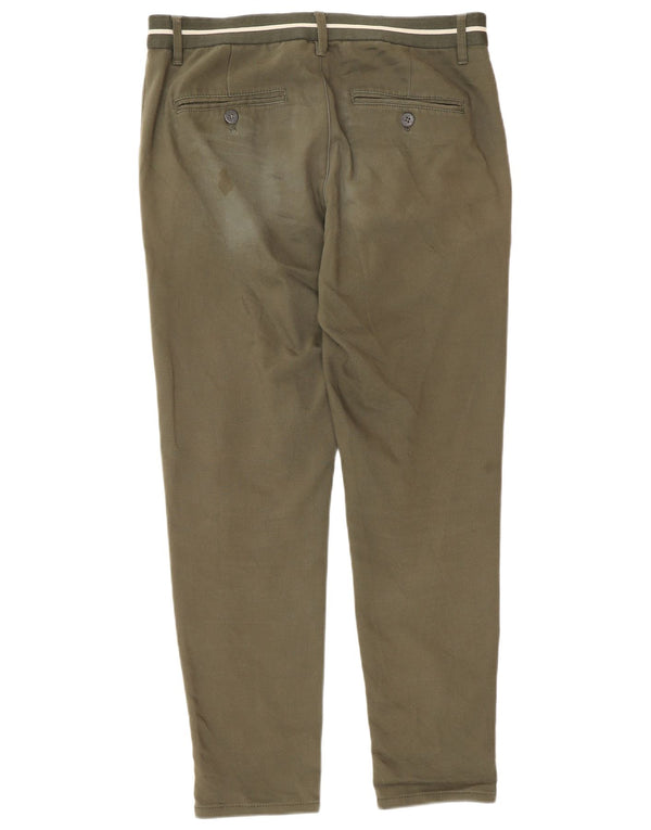 Pantaloni chino slim da uomo Zara piccoli W30 L28 cotone kaki