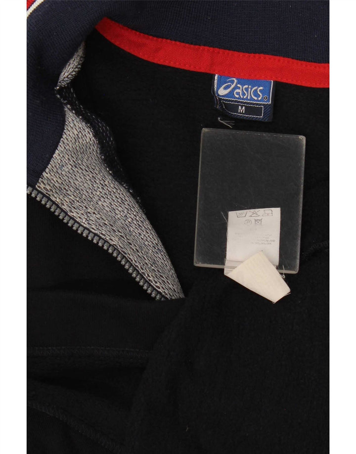 Asics Felpa con collo con zip da uomo Maglione Medium Nero