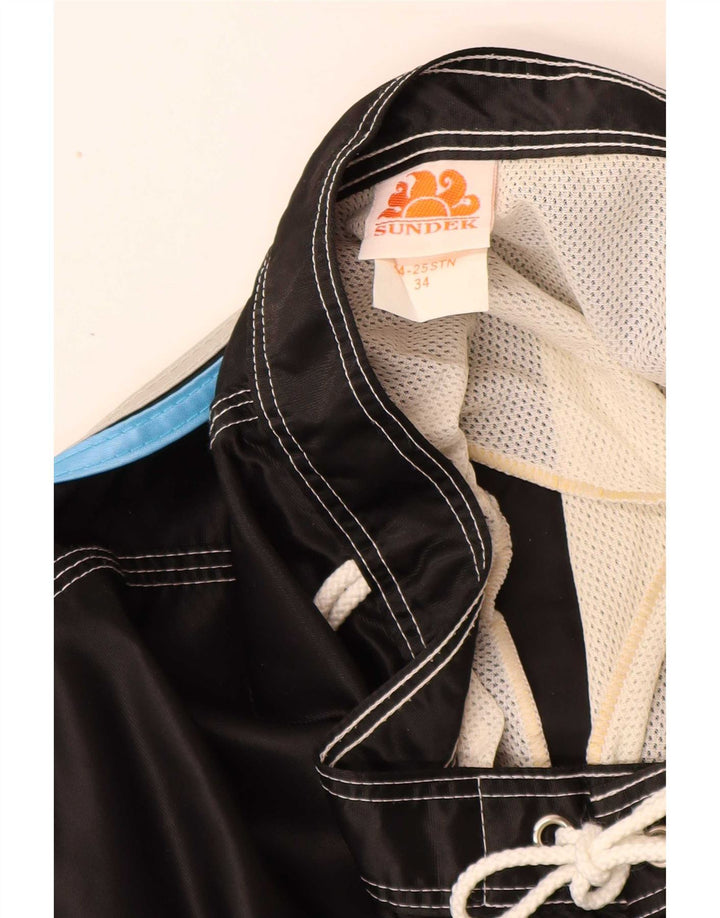 Pantaloncini da bagno da uomo Sundek grandi in nylon nero