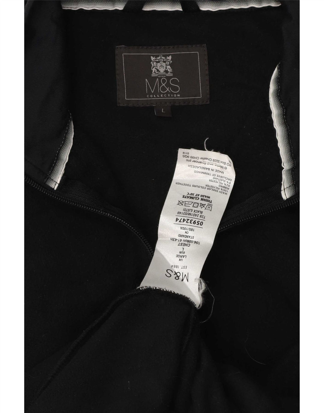 Giacca in pile da uomo Marks & Spencer UK 40 grande poliestere nero
