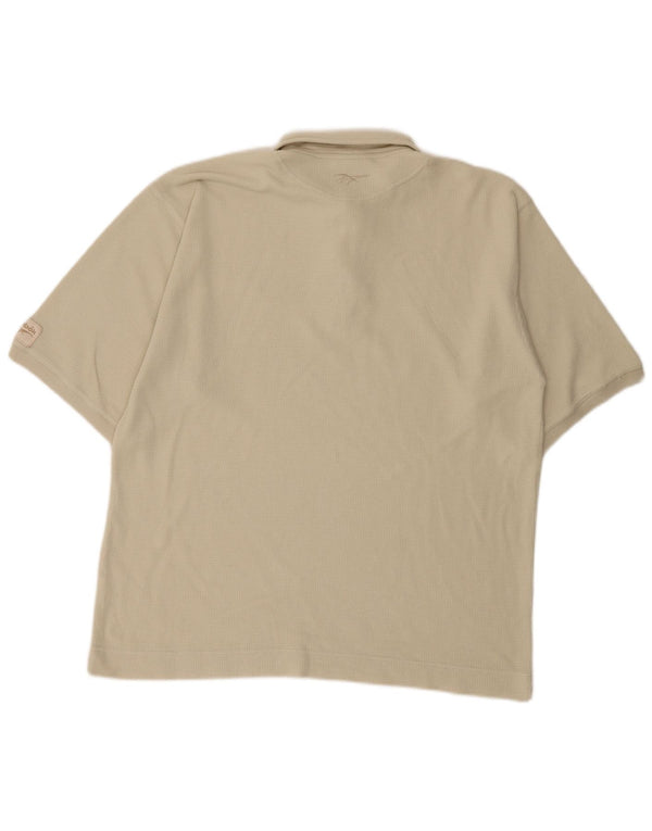 Polo Reebok da uomo grande in cotone beige