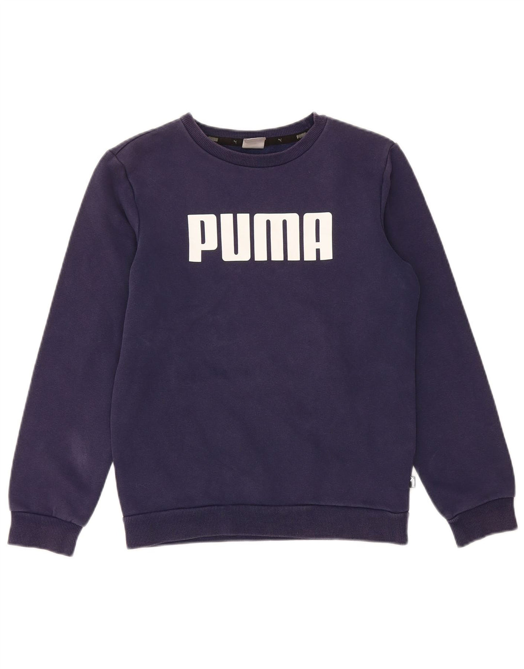 PUMA Boys Graphic Sweatshirt Jumper 11-12 Years Navy Blue Cotton