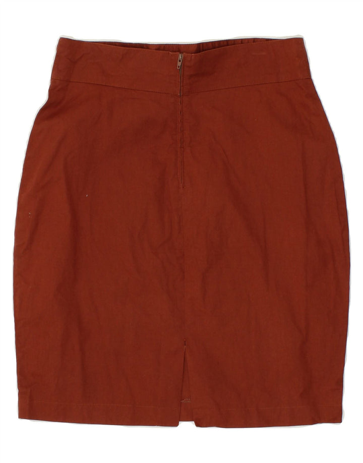 VINTAGE Womens Pencil Skirt W28 Medium Maroon Cotton Vintage Vintage and Second-Hand Vintage from Messina Hembry 