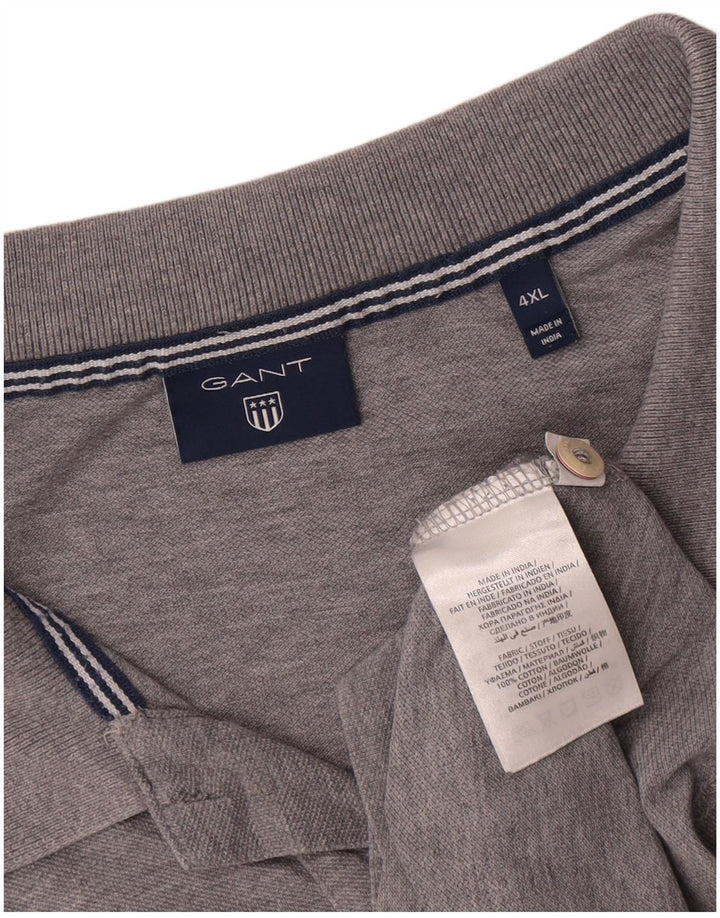 Polo da uomo Gant 4XL cotone chiazzato grigio
