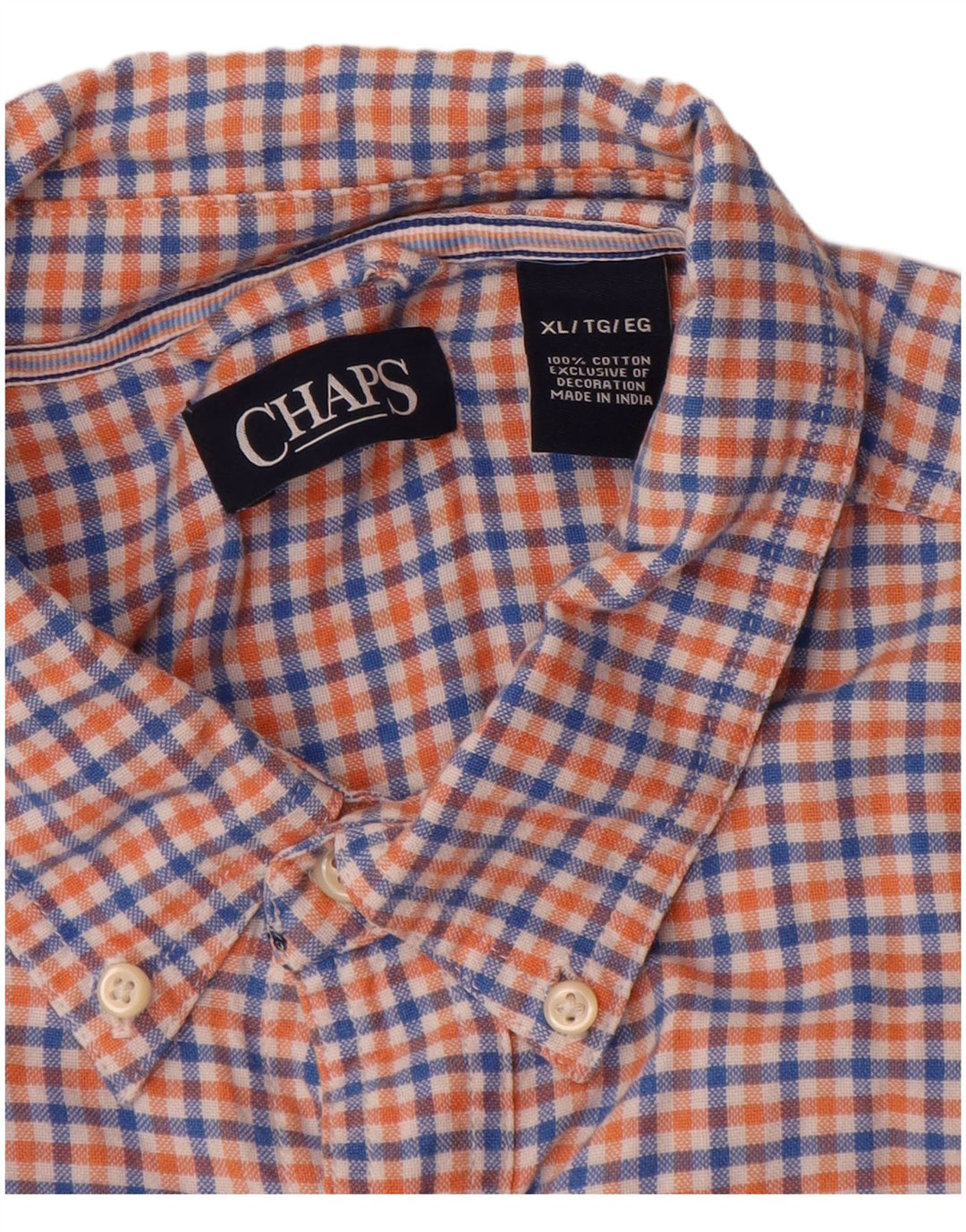 Camicia in flanella da uomo Chaps XL in cotone a quadretti blu