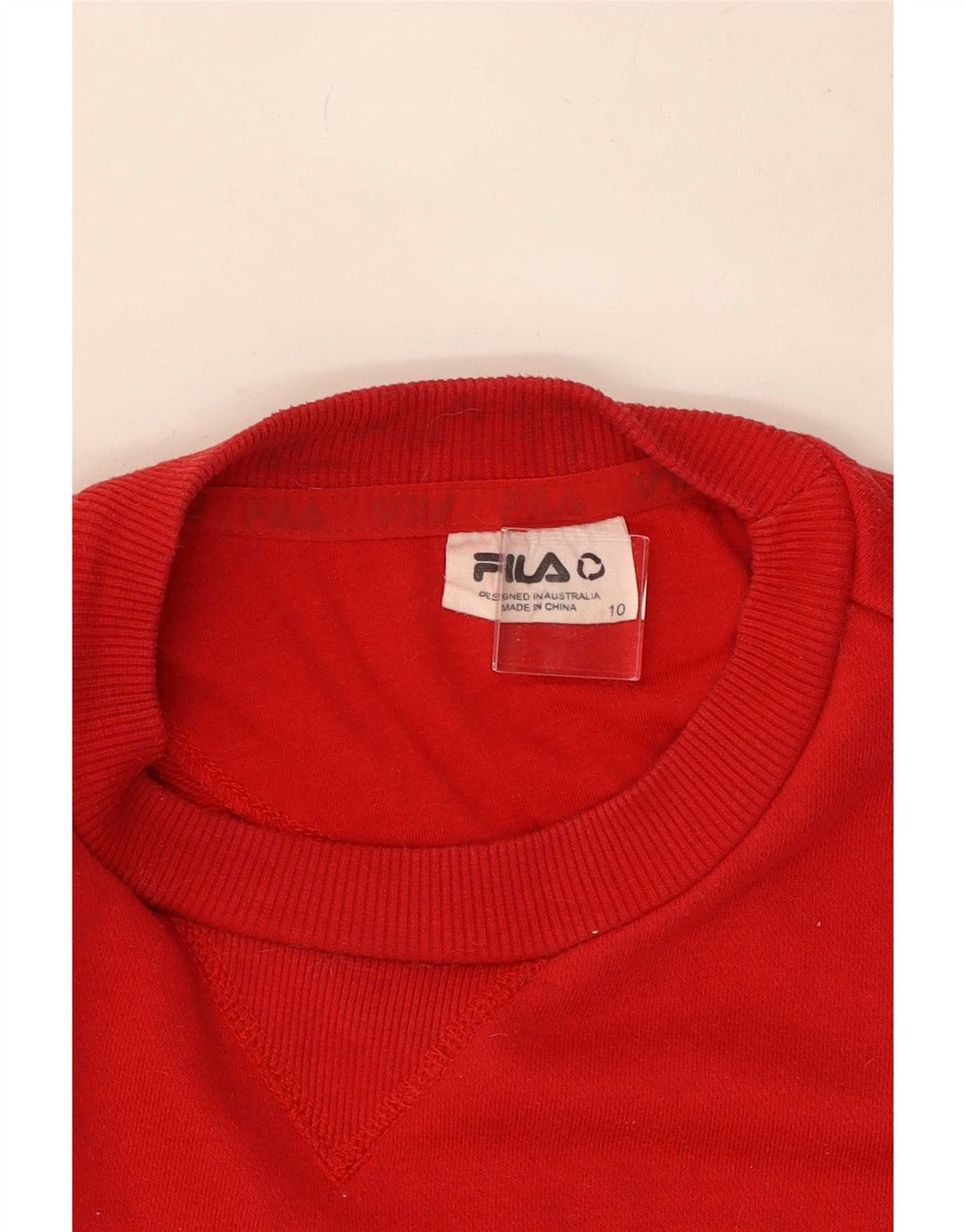 Felpa grafica da donna Fila Jumper UK 10 Small Red Cotton