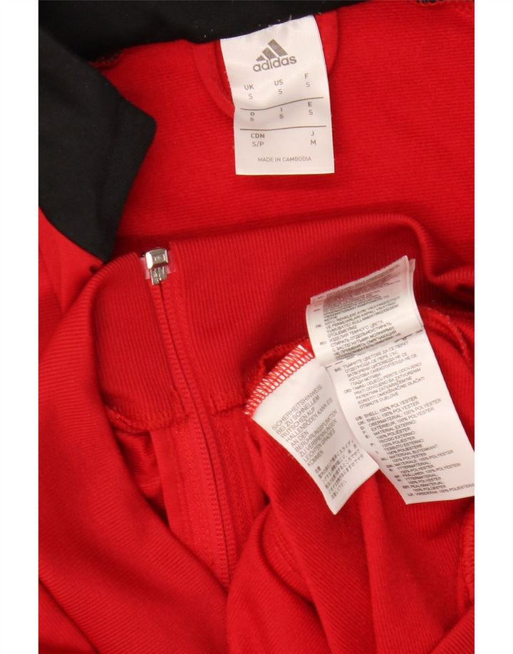 Giacca da ginnastica da uomo Adidas Small in poliestere color block rosso