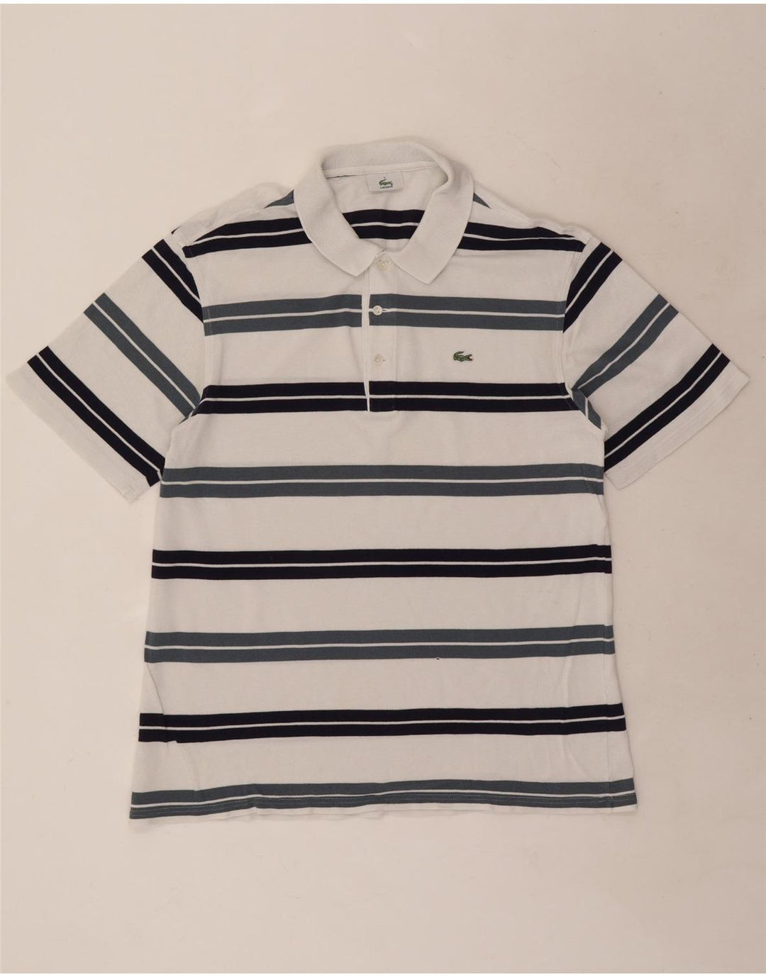 Polo da uomo Lacoste taglia 5 a righe bianche grandi