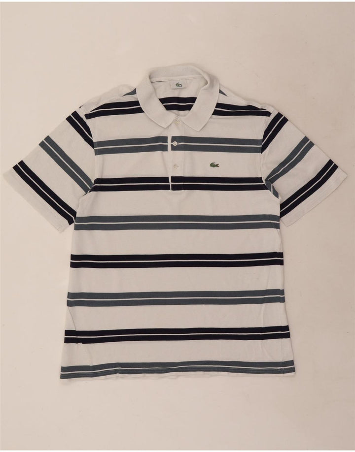 Polo da uomo Lacoste taglia 5 a righe bianche grandi