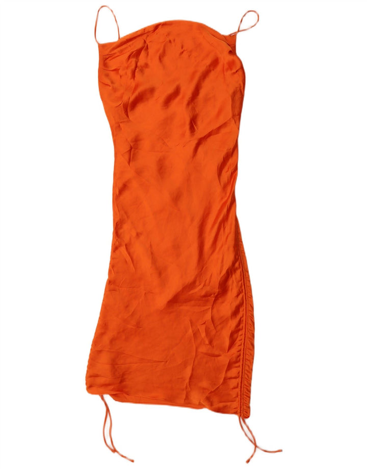 Abito sottoveste da donna Zara UK 8 piccolo poliestere arancione