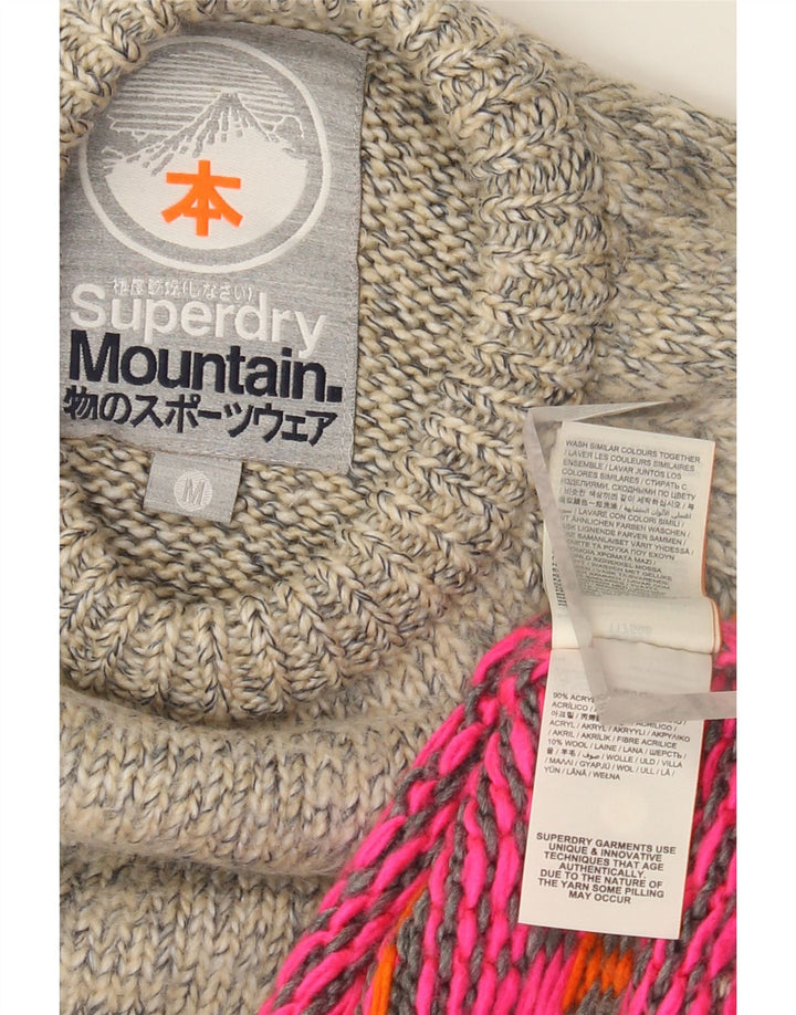 Maglione maglione girocollo da donna Superdry UK 14 Grigio medio Fair Isle