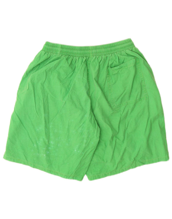 Vintage Womens Graphic Swimming Shorts Large  Green Cotton Retro