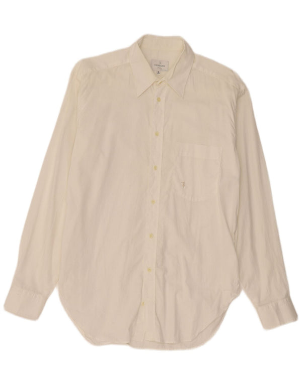 Trussardi Mens Shirt Size 40 15 3/4 Medium White
