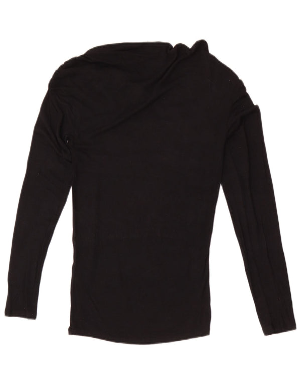 Top Zara da donna a maniche lunghe UK 8 Small Nero Modal