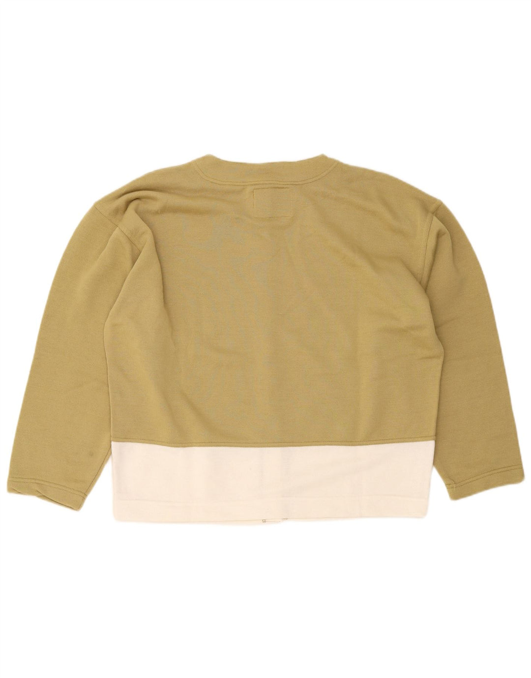 Maglione cardigan oversize da donna vintage UK 14 Colorblock color kaki medio