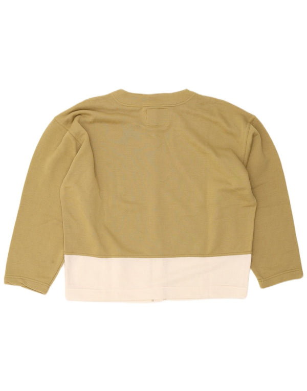 Maglione cardigan oversize da donna vintage UK 14 Colorblock color kaki medio