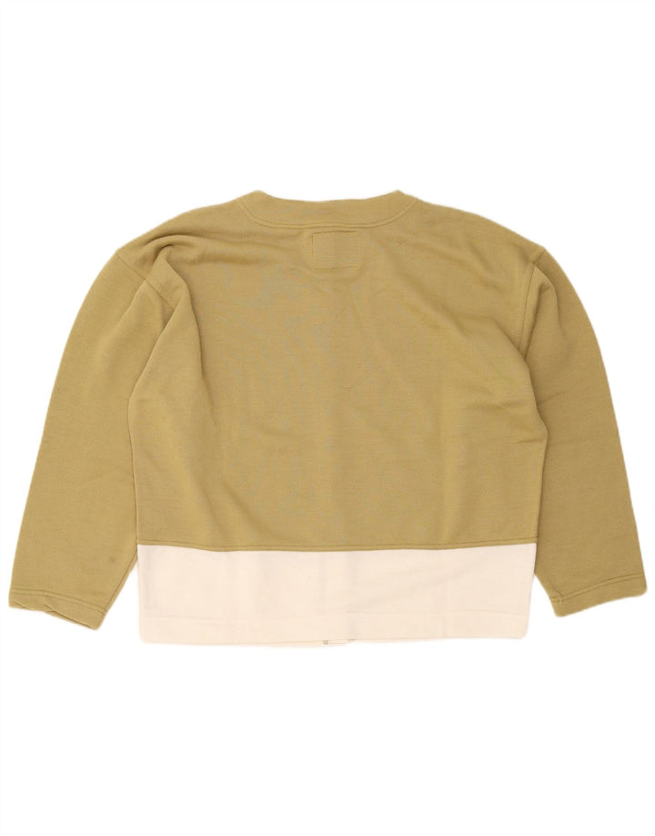 Maglione cardigan oversize da donna vintage UK 14 Colorblock color kaki medio