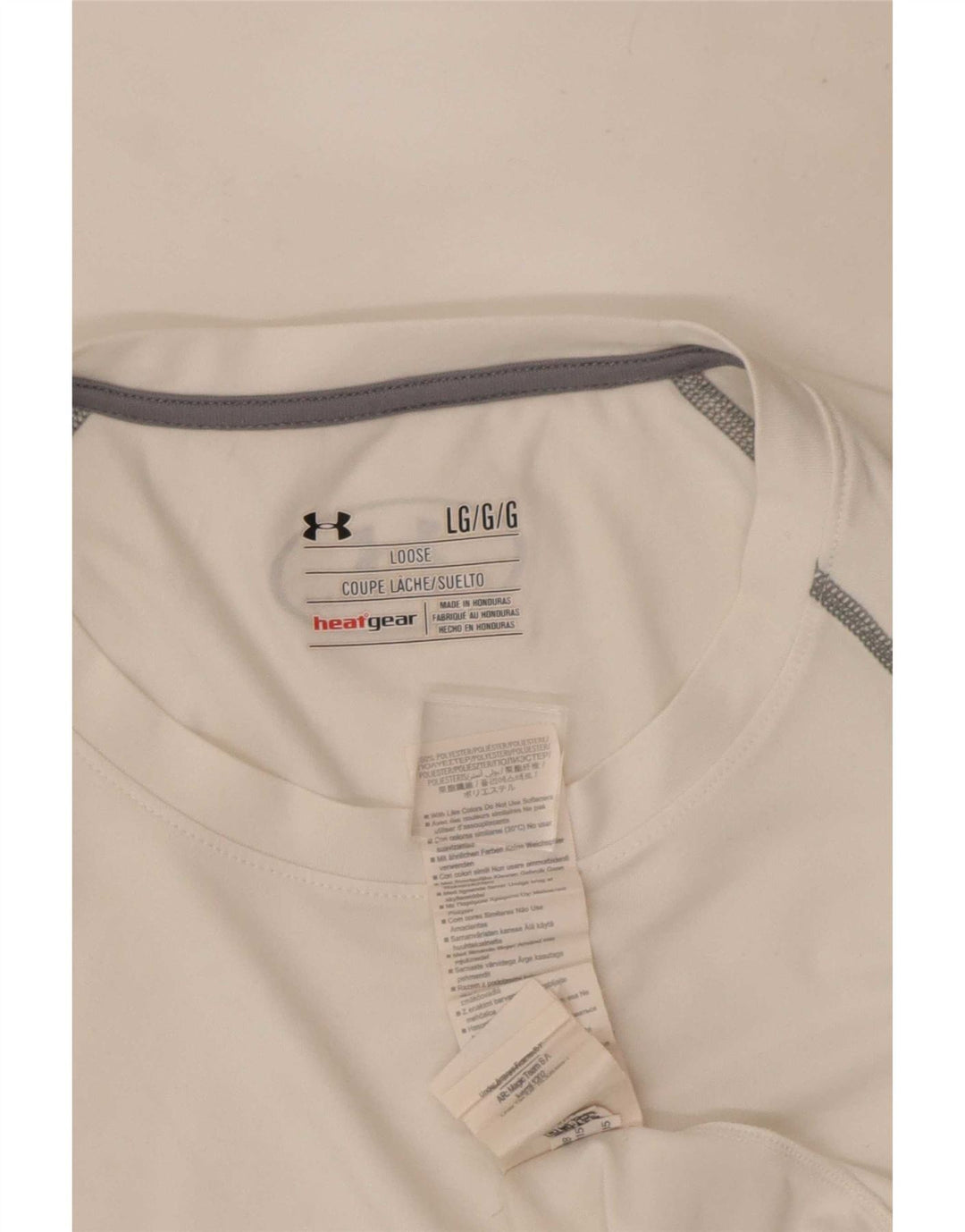 Under Armour Mens Heat Gear Top manica lunga grande poliestere bianco