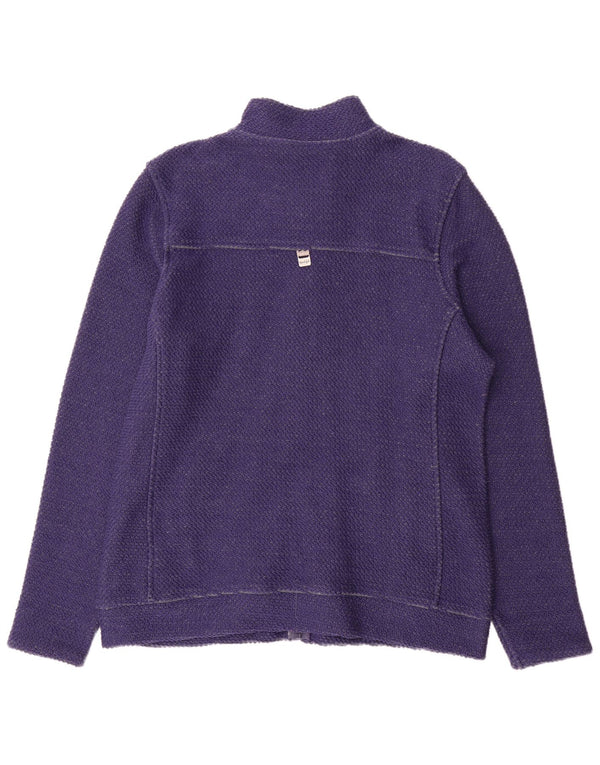 Maglione cardigan da donna Weird Fish UK 16 grande cotone viola