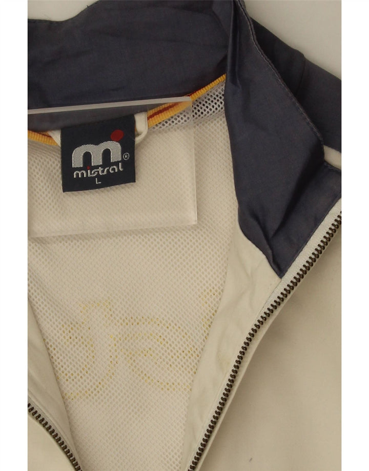 Giacca da ginnastica da donna con grafica Mistral UK 14 Large White Colourblock