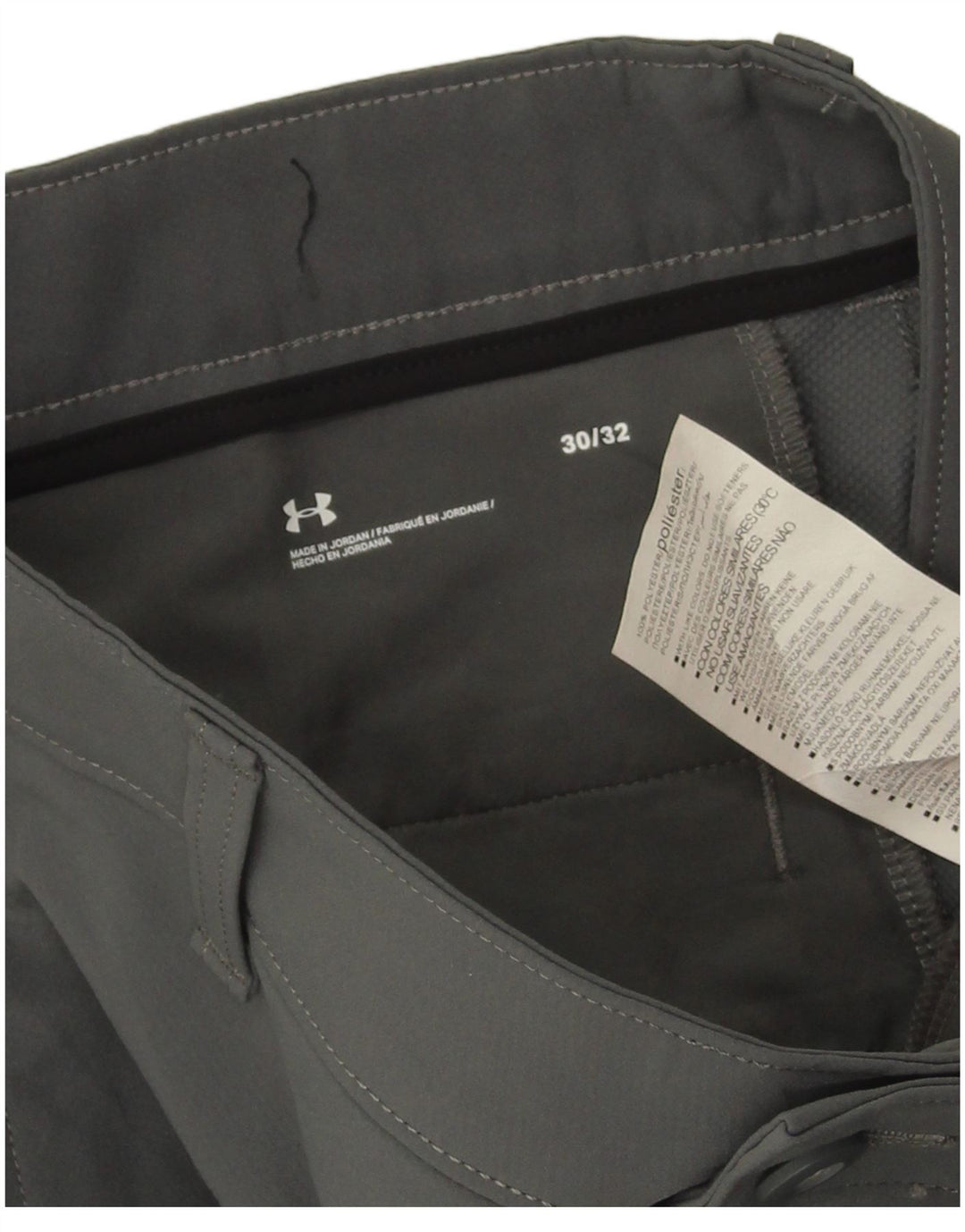 Pantaloni chino slim da uomo Under Armour W30 L32 poliestere grigio