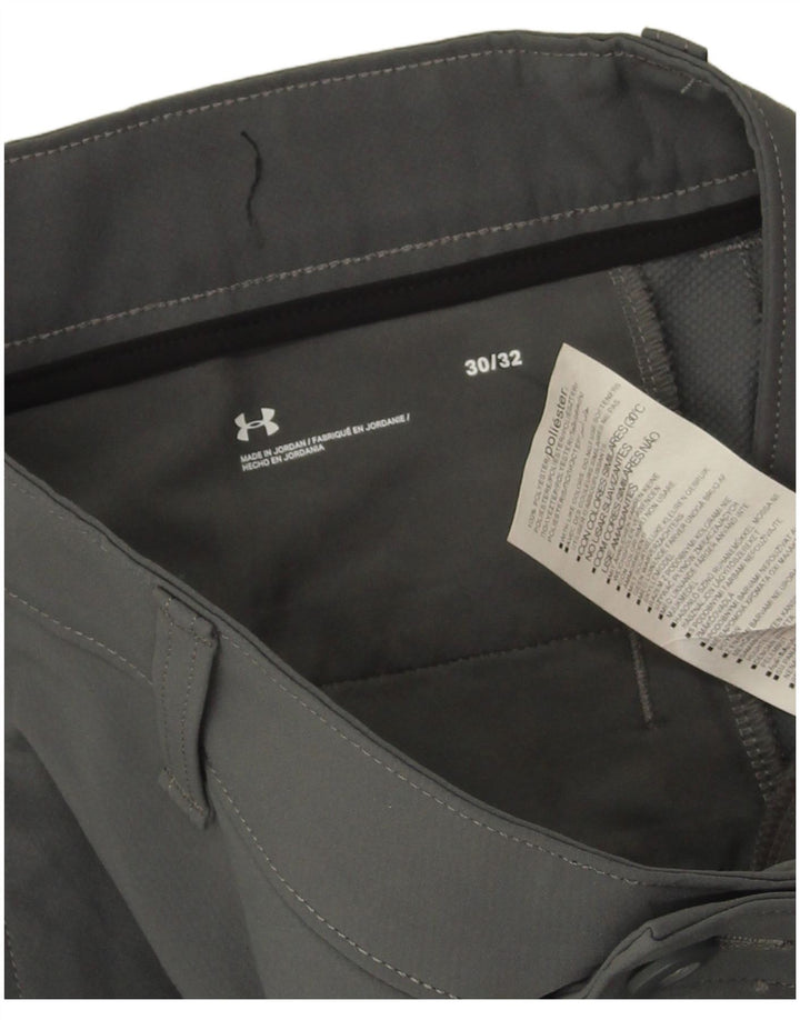 Pantaloni chino slim da uomo Under Armour W30 L32 poliestere grigio