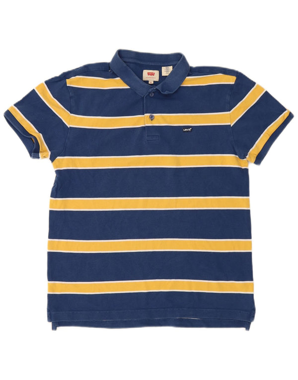 Polo Levi's da uomo in cotone a righe medie blu navy