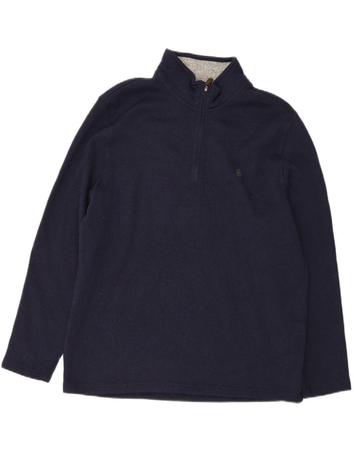 IZOD Mens Zip Neck Sweatshirt Jumper XL Navy Blue Polyester Vintage Izod and Second-Hand Izod from Messina Hembry 