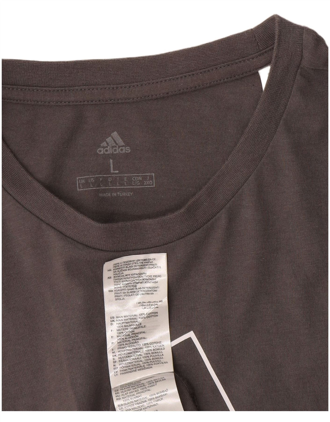 T-shirt grafica da uomo ADIDAS Top grande in cotone grigio