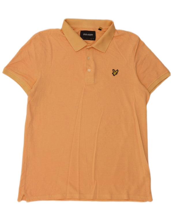 Polo da uomo a maniche corte Lyle & Scott XL in cotone arancione