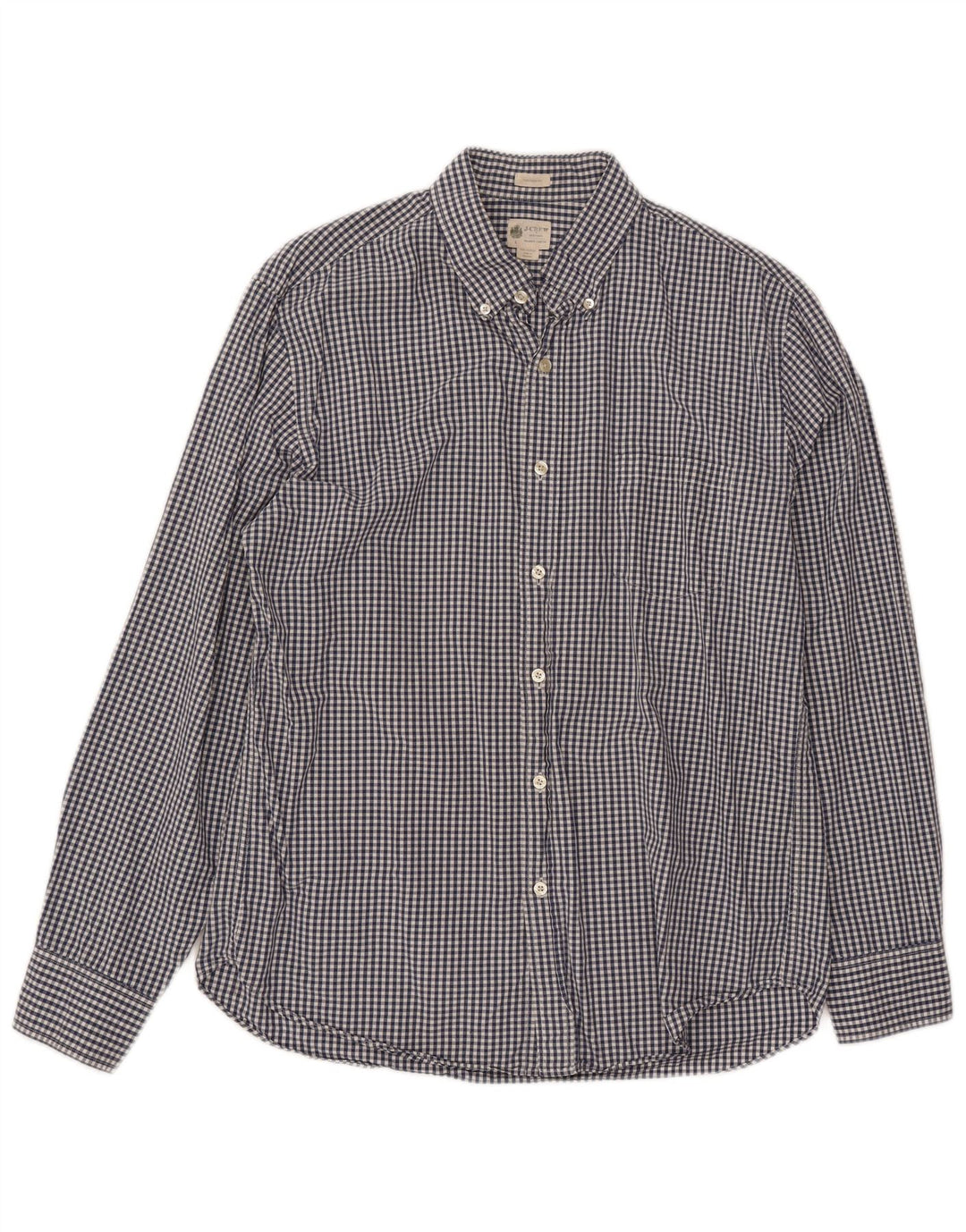 J. CREW Camicia da uomo su misura misura grande in cotone a quadretti blu navy