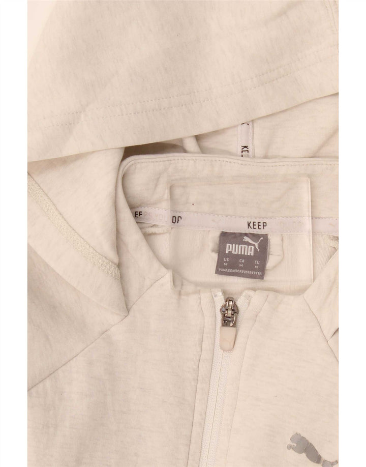 Felpa con cappuccio e zip da donna Puma UK 14 Colorblock grigio medio