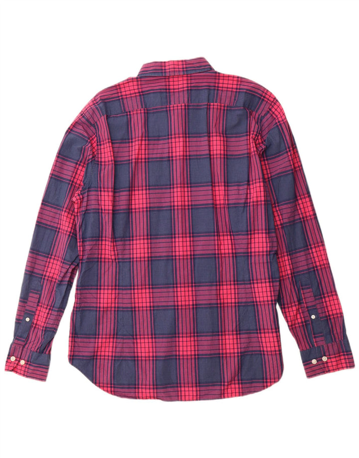 BONOBOS Camicia da uomo slim fit su misura XL in cotone a quadri blu navy