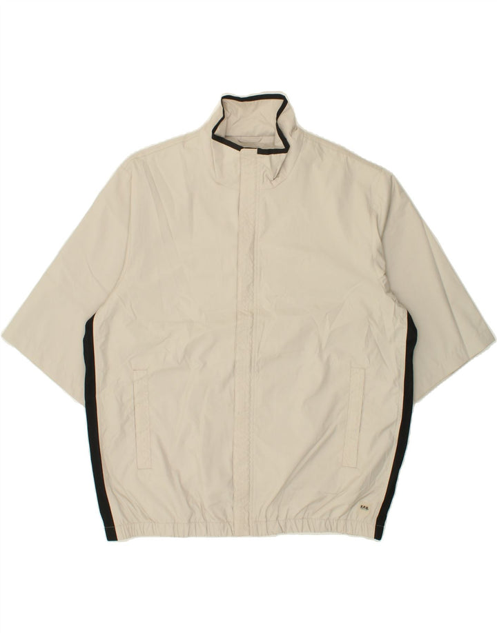 IZOD Mens Short Sleeve Tracksuit Top Jacket Large Off White Colourblock Vintage Izod and Second-Hand Izod from Messina Hembry 