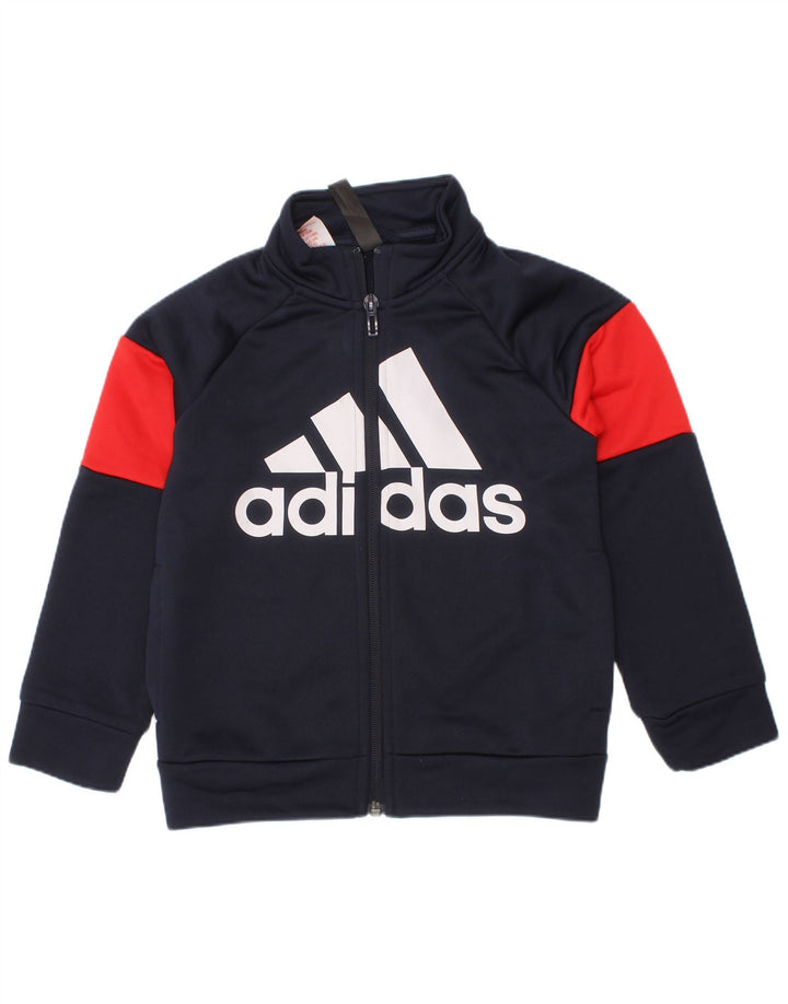Giacca da ginnastica grafica da ragazzo Adidas 4-5 anni Blu navy Colourblock
