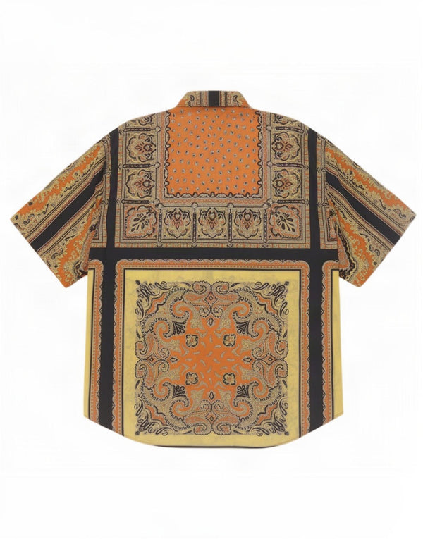 Camicia da uomo a maniche corte Navigare XL in cotone cachemire arancione