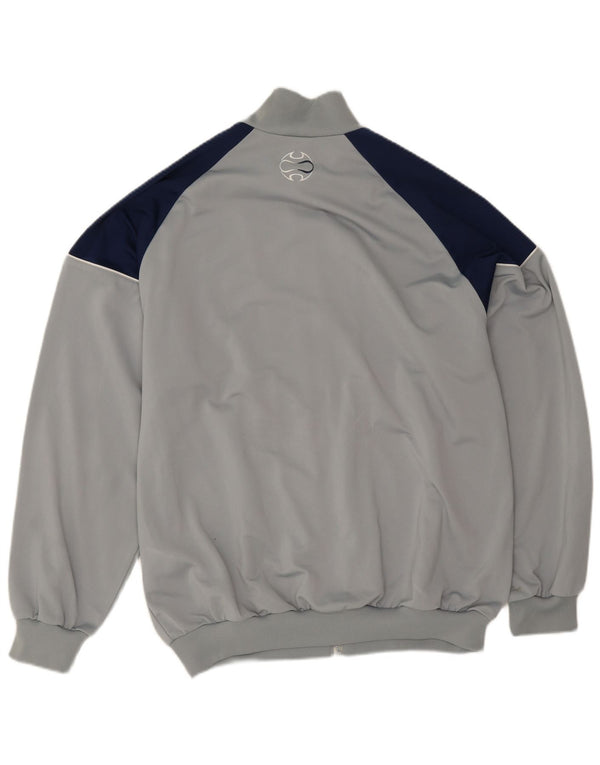 Giacca da tuta da uomo Adidas UK 42/44 Large Grigio Colourblock Poliestere