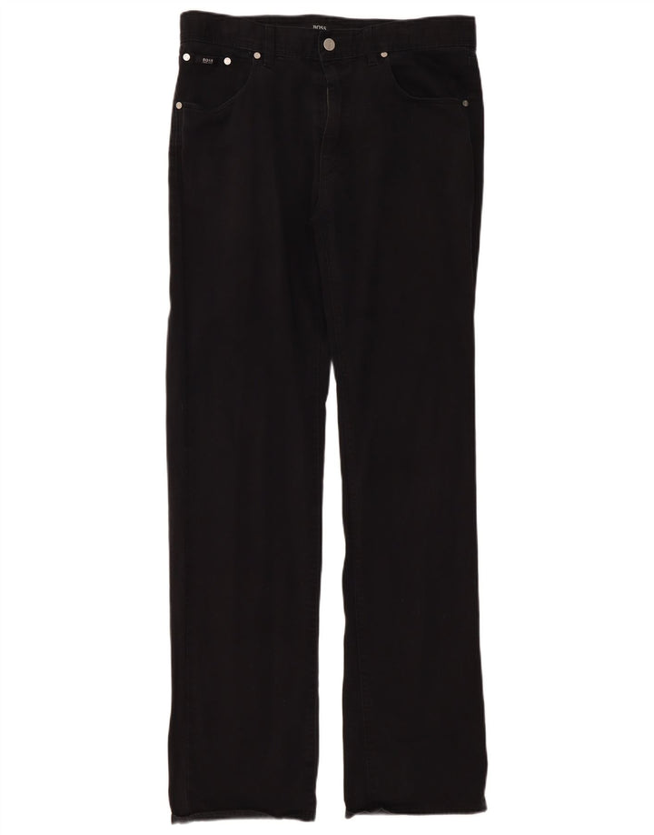 Jeans dritti da uomo Hugo Boss W34 L34 cotone nero