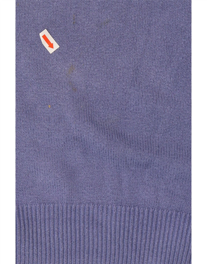Maglione da uomo Marks & Spencer Blue Harbour con scollo a V grande cotone blu