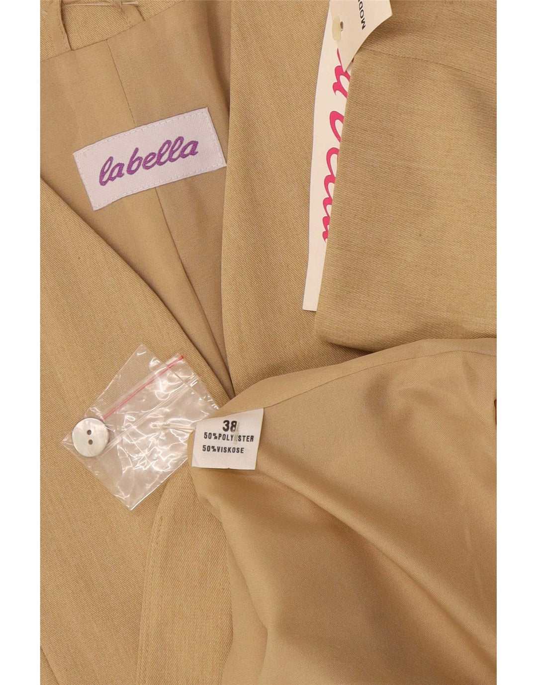 Giacca blazer vintage da donna a maniche corte a 9 bottoni EU 38 Beige medio