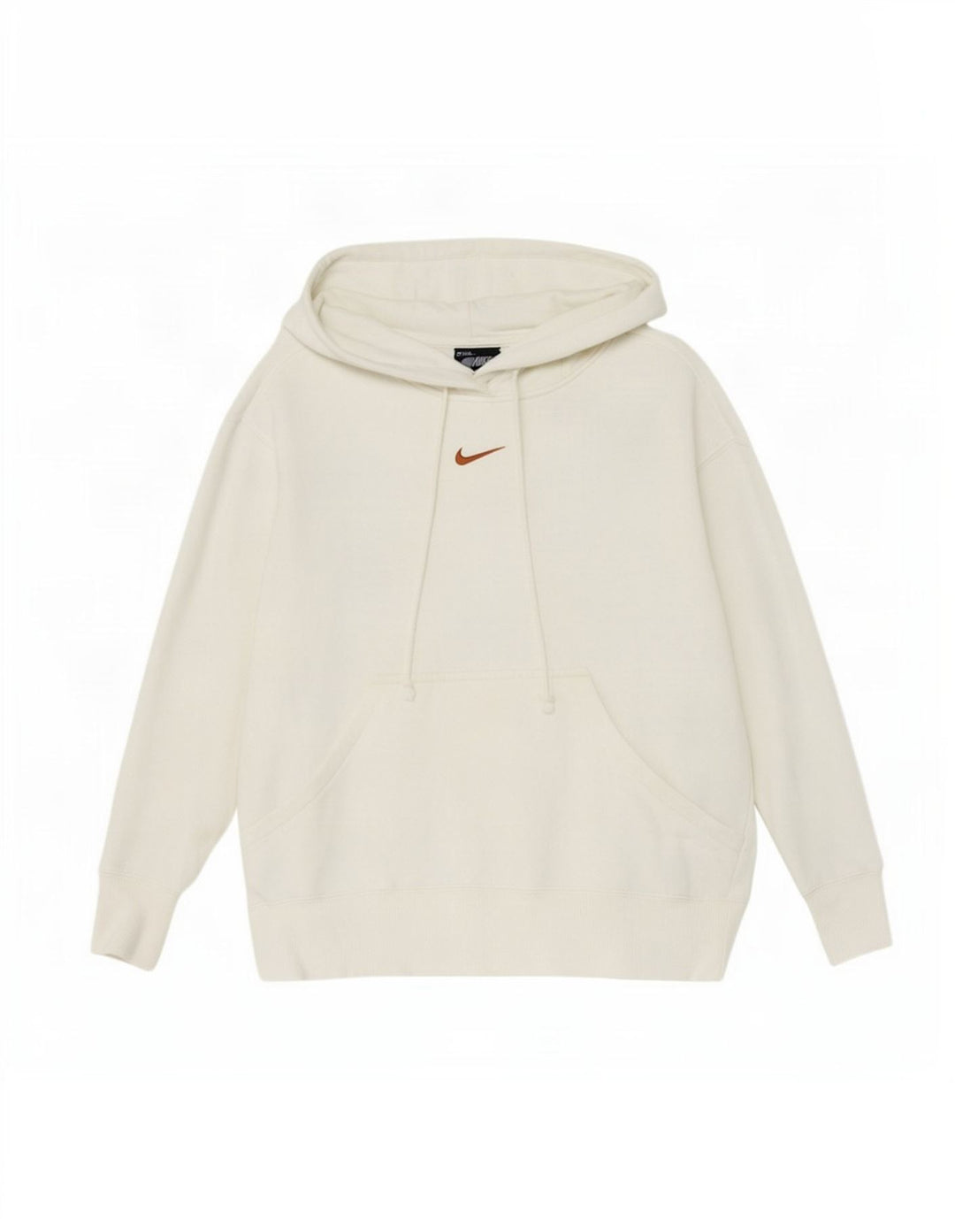 Maglia con cappuccio da donna Nike UK 14 cotone bianco medio